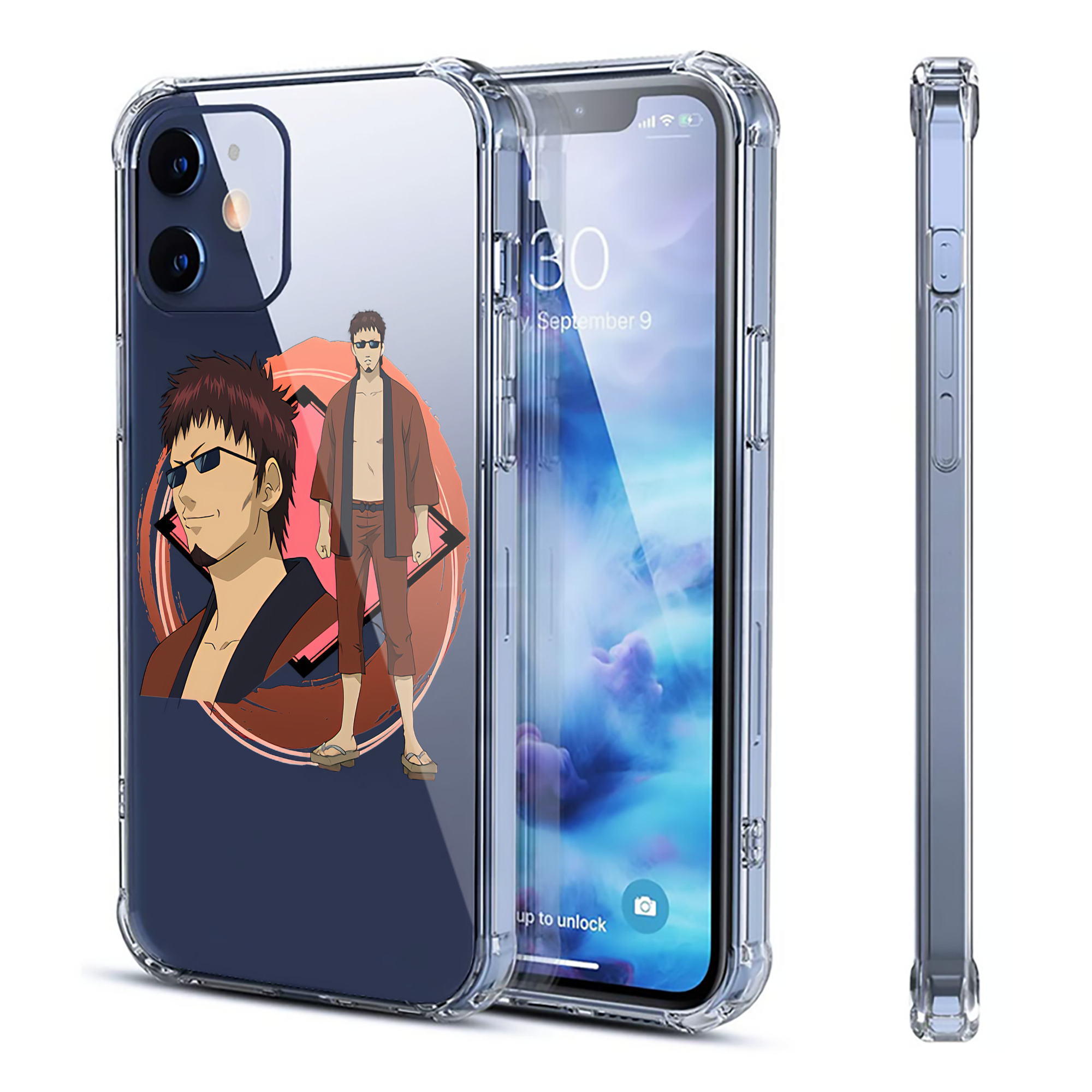 （画像用） ぎんたま 坂田銀時（さかたぎんとき） 神楽 志村新八（しむら しんぱち） GINTAMA Sakata Gintoki Kagura Shimura Shinpachi 【iPhone 12シリーズ対応】透明スマホケース（クリアソフトケース）